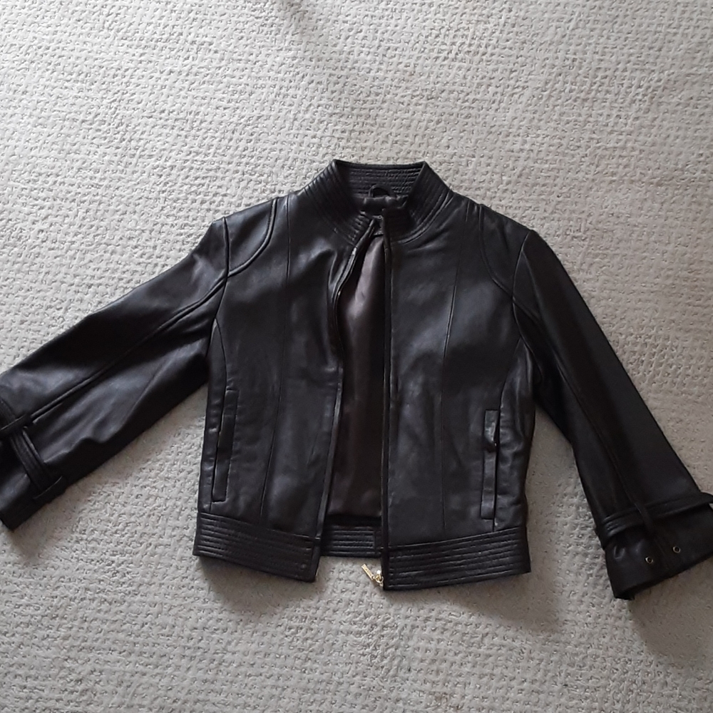 Arden B brown leather jacket, Small